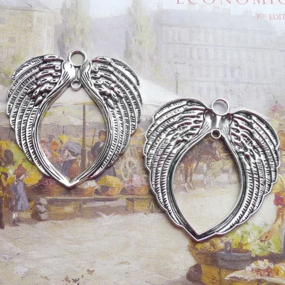 4x large wings charms pendants BNIP ornament making